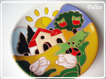 イタリア製ハンドペイント絵皿